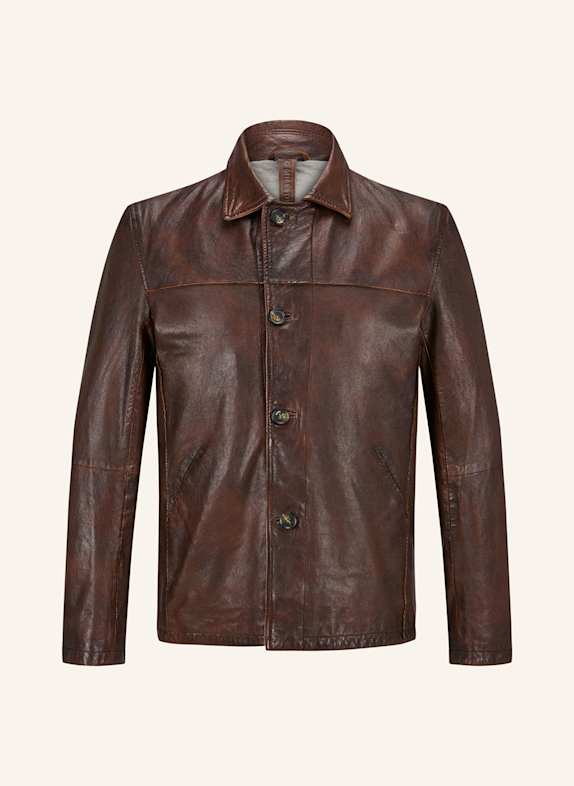 MILESTONE Lederjacke MSHAMPTON BRAUN