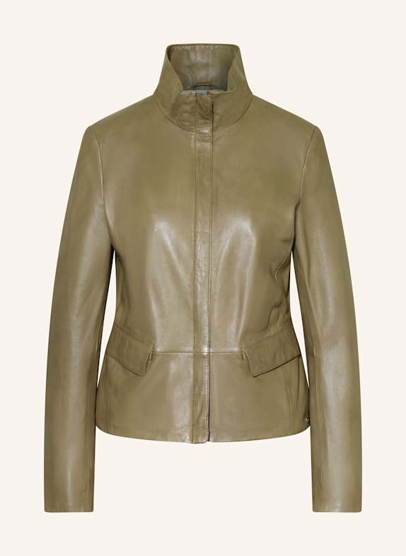 MILESTONE Lederjacke MSKRETA KHAKI