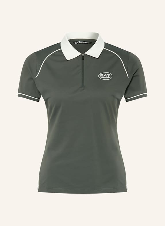 EA7 EMPORIO ARMANI Funkcyjna koszulka polo PRO CIEMNOZIELONY/ ECRU