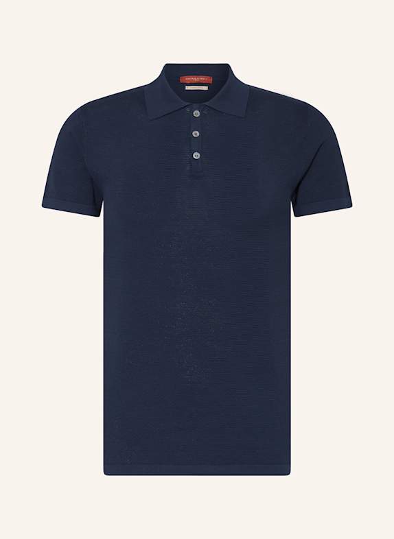 DANIELE FIESOLI Strick-Poloshirt DUNKELBLAU