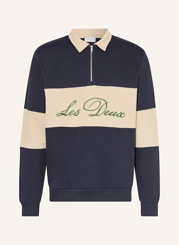 LES DEUX Flannel shirt DESERT REG Regular Fit DARK BLUE/ BEIGE