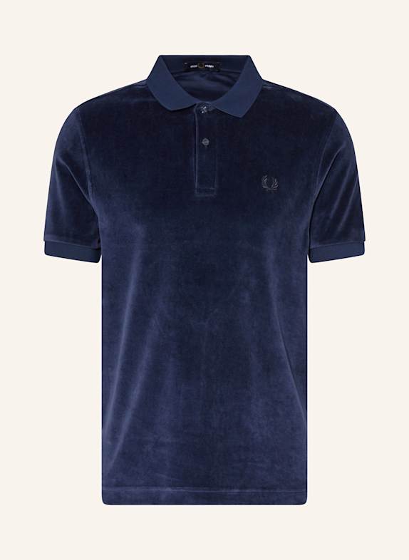 FRED PERRY Samt-Poloshirt DUNKELBLAU