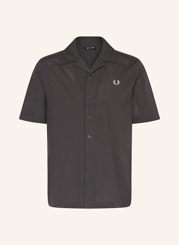 FRED PERRY Resorthemd Comfort Fit aus Piqué DUNKELGRAU