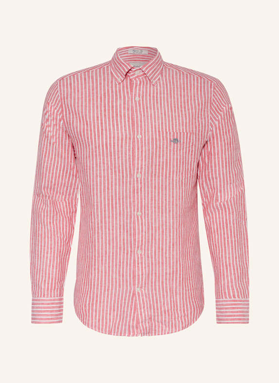 GANT Hemd Regular Fit mit Leinen ROT/ WEISS