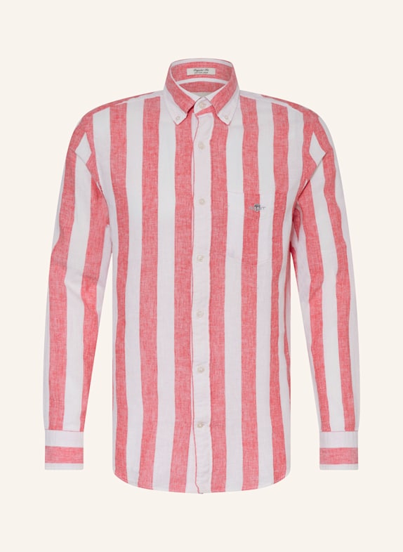 GANT Hemd Regular Fit mit Leinen ROT/ ECRU
