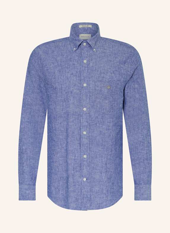 GANT Hemd Regular Fit mit Leinen BLAU