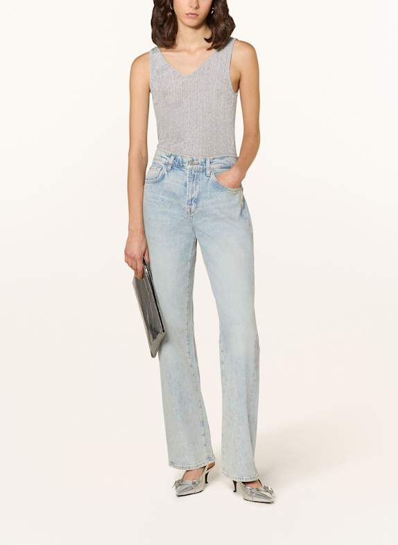 7 for all mankind Rechte jeans TESS TROUSER SAHARA MET AFGEWERKTE ZUIG Sahara LIGHT BLUE