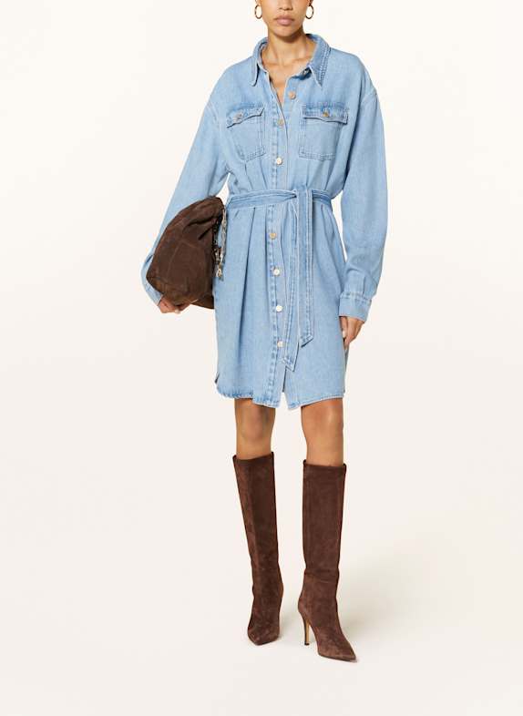7 for all mankind Hemdblusenkleid in Jeansoptik HELLBLAU
