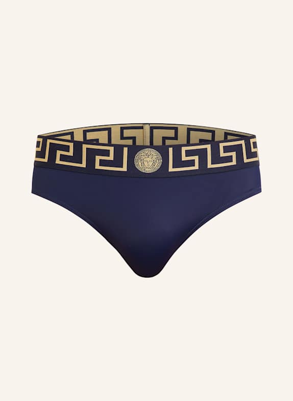 VERSACE Badeslip DUNKELBLAU/ GOLD
