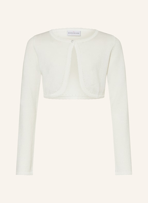 DANAMADE Bolero mit Glanzgarn WEISS