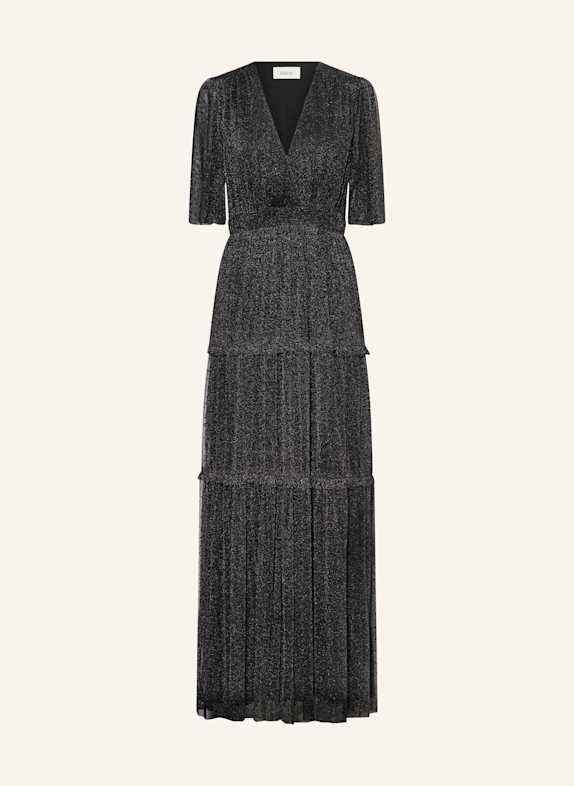 ba&sh Mesh-Kleid mit Glitzergarn und Schmucksteinen DUNKELGRAU