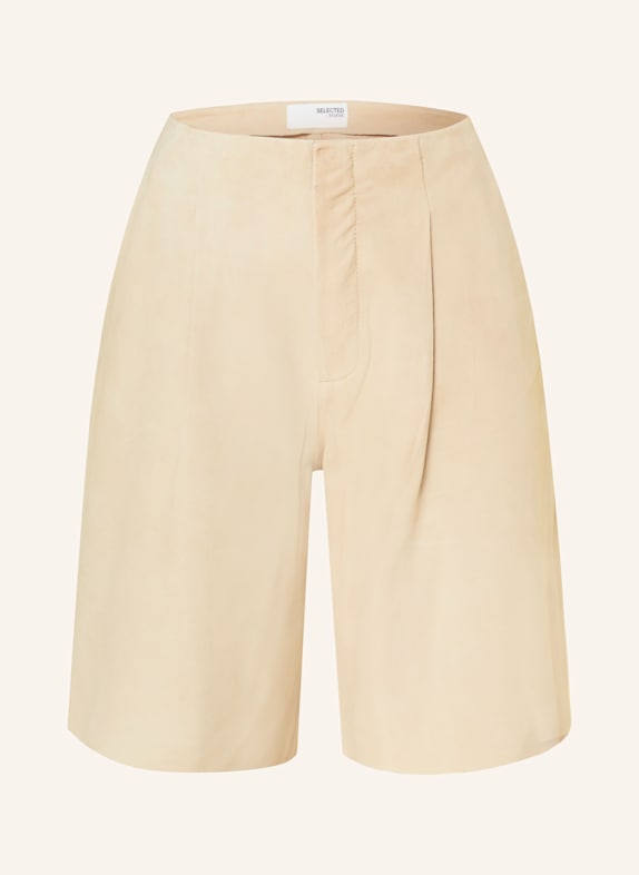 SELECTED Femme Ledershorts BEIGE