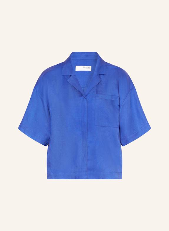 SELECTED Femme Blouse with linen BLUE