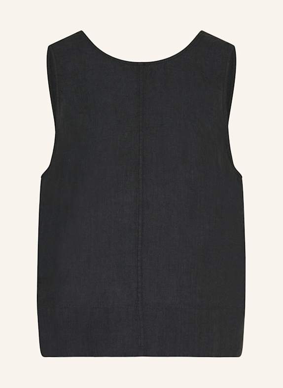 SELECTED Femme Blusentop aus Leinen SCHWARZ