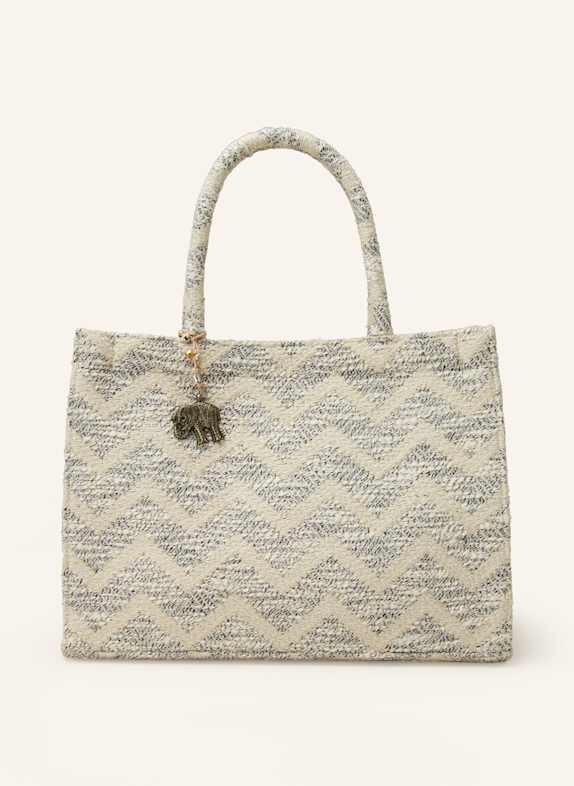ANOKHI Shopper mit Glitzergarn ECRU/ SCHWARZ