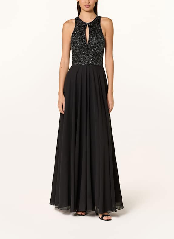 Hey Kyla Abendkleid mit Schmuckperlen SCHWARZ