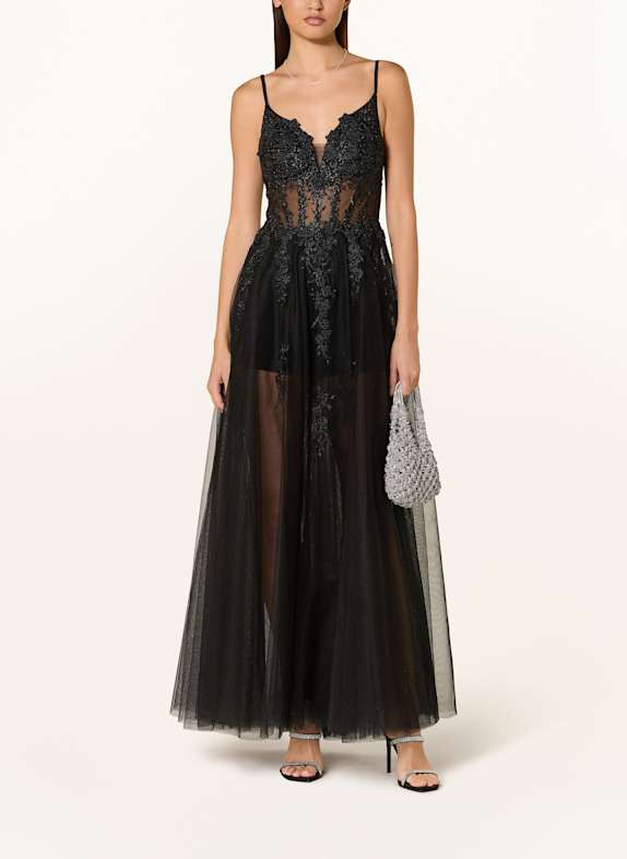 Hey Kyla Abendkleid mit Schmucksteinen SCHWARZ