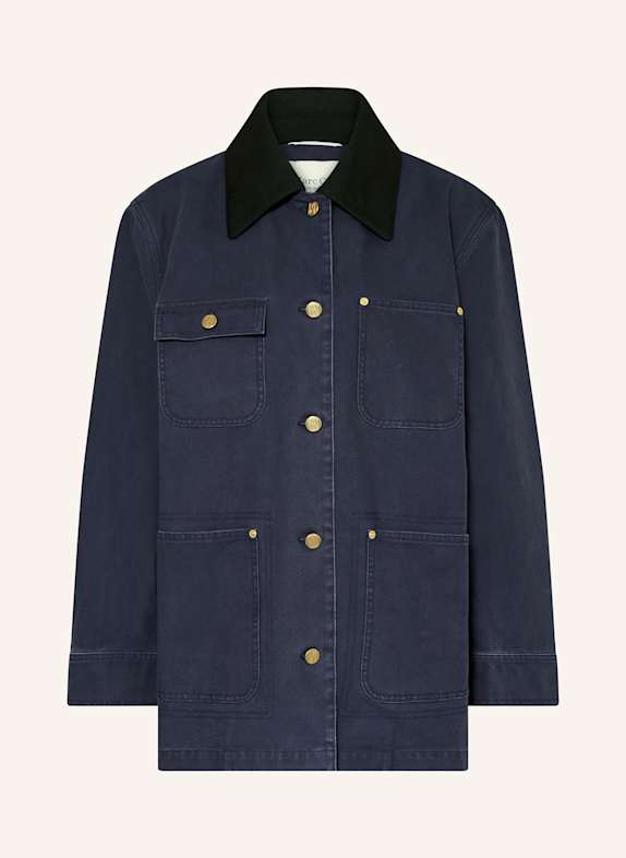 Marc O'Polo Overshirt mit abnehmbarem Kragen DUNKELBLAU