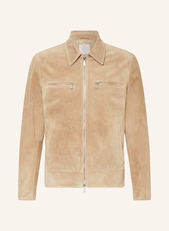 eleventy Lederjacke BEIGE