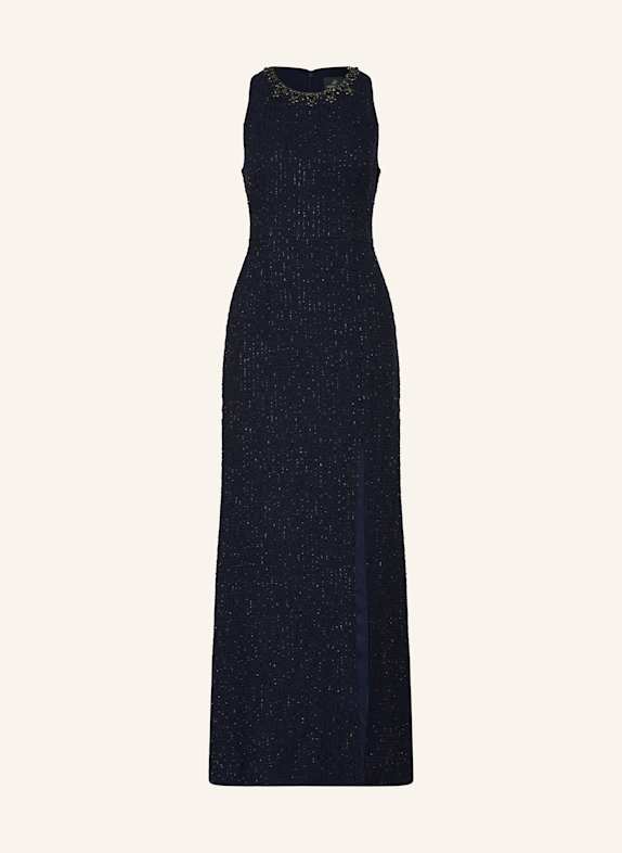 ADRIANNA PAPELL Tweed-Kleid mit Schmucksteinen DUNKELBLAU