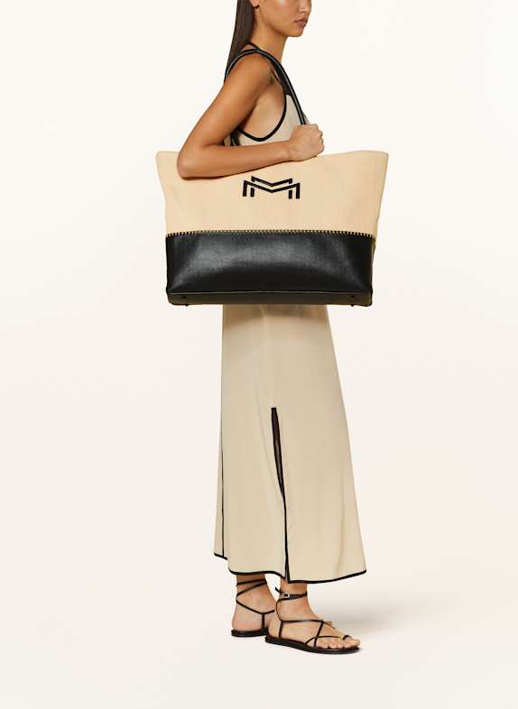 MARYAN MEHLHORN Strandtasche STRATUM CREME / SCHWARZ