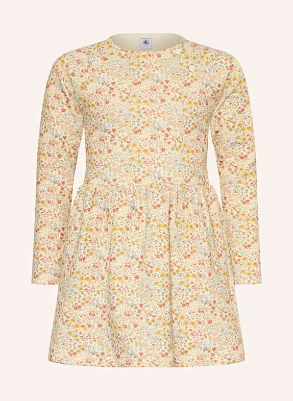 PETIT BATEAU Jerseykleid CREME/ DUNKELROT/ PETROL