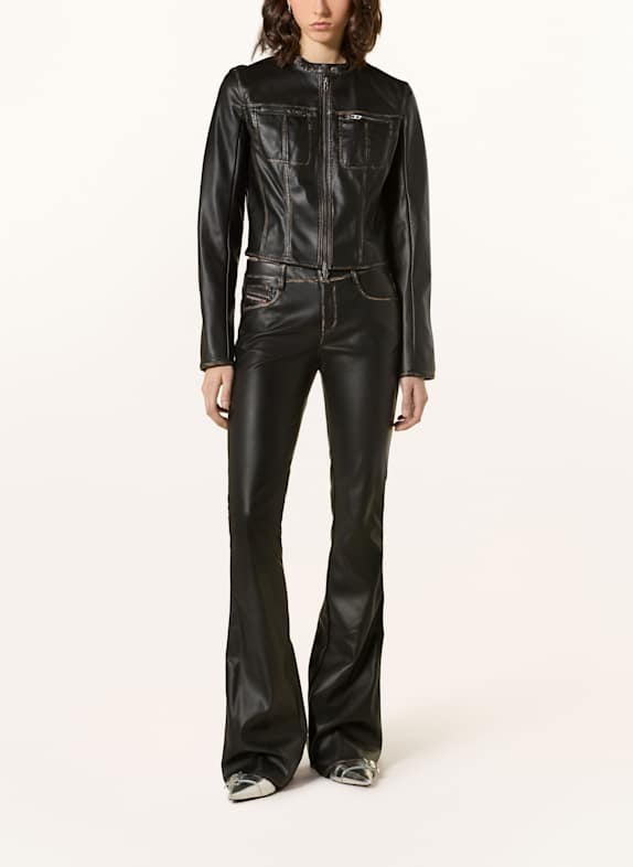 DIESEL Veste G-LOBE aspect cuir NOIR