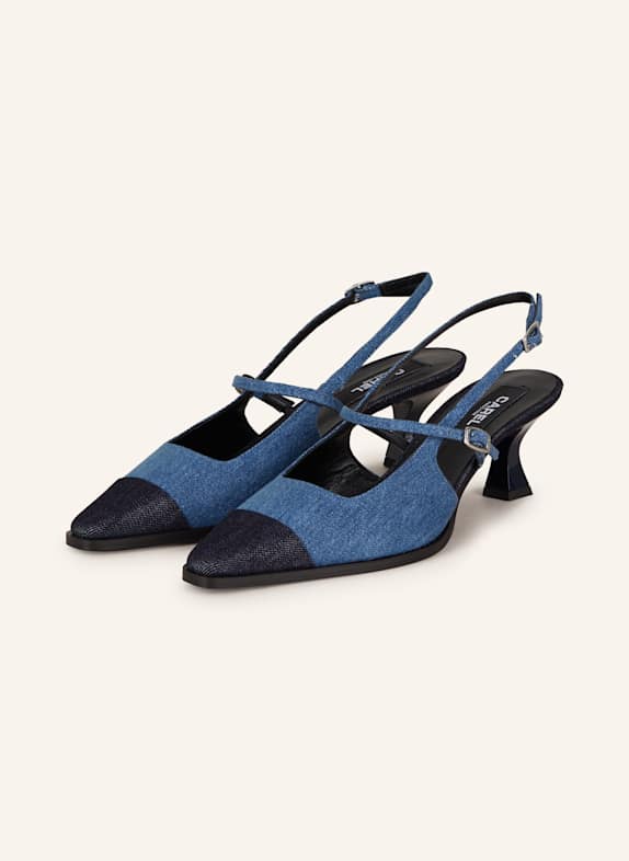 CAREL Slingpumps CECILE in Jeansoptik BLAU/ DUNKELBLAU