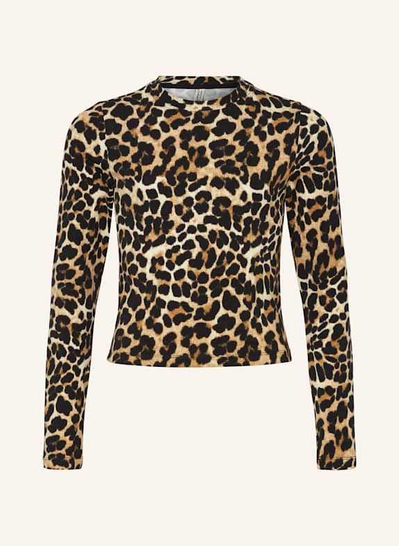 BLUE EFFECT Cropped-Longsleeve HELLGELB/ BRAUN/ SCHWARZ