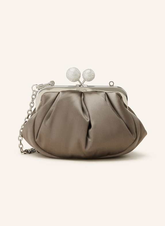 WEEKEND Max Mara Clutch EMMY mit Schmucksteinen GRAU