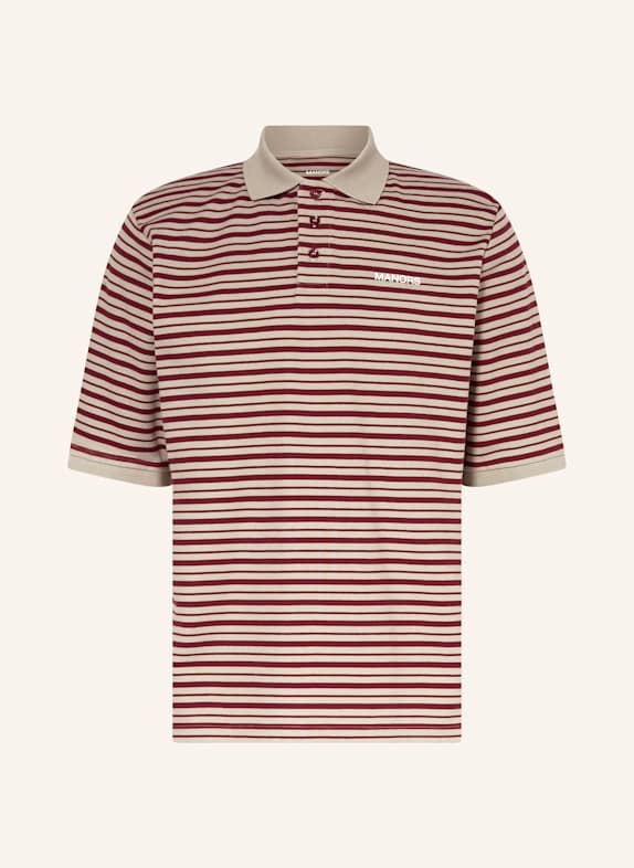 MANORS Pique-Poloshirt G.O.A.T DUNKELROT/ TAUPE