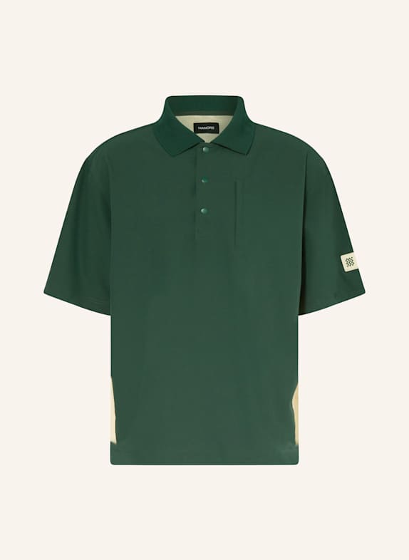 MANORS Funktions-Poloshirt GRÜN/ CREME