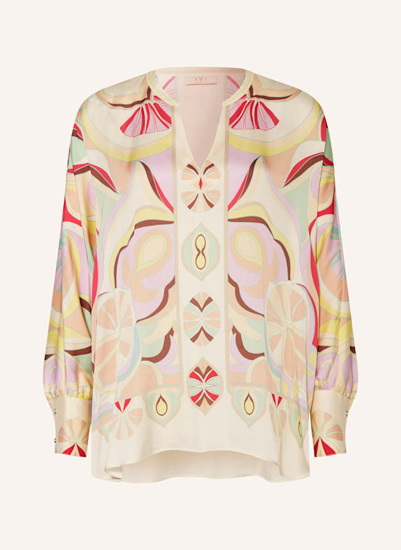 IVI collection Blusenshirt aus Seide CREME/ FUCHSIA/ MINT