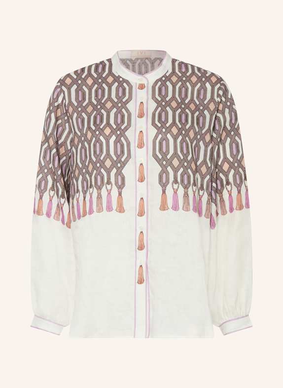 IVI collection Leinenbluse WEISS/ HELLLILA/ HELLORANGE