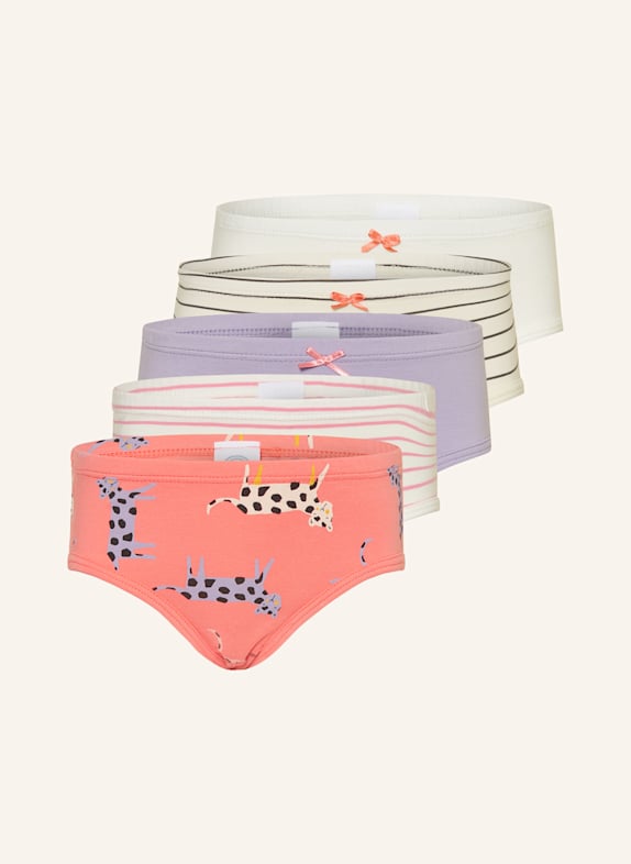 Sanetta 5er-Pack Slips WEISS/ LACHS/ HELLLILA