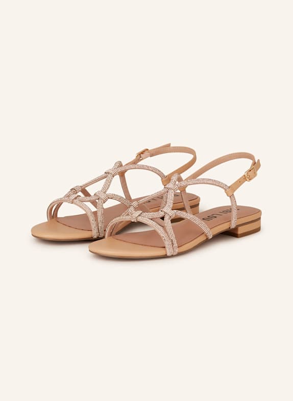 BIBI LOU Sandalen mit Schmucksteinbesatz NUDE