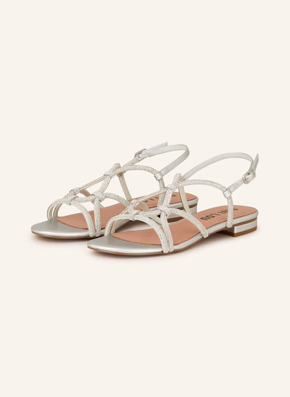BIBI LOU Sandalen mit Schmucksteinbesatz SILBER