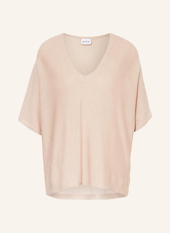 FTC CASHMERE Strickshirt mit Glitzergarn BEIGE