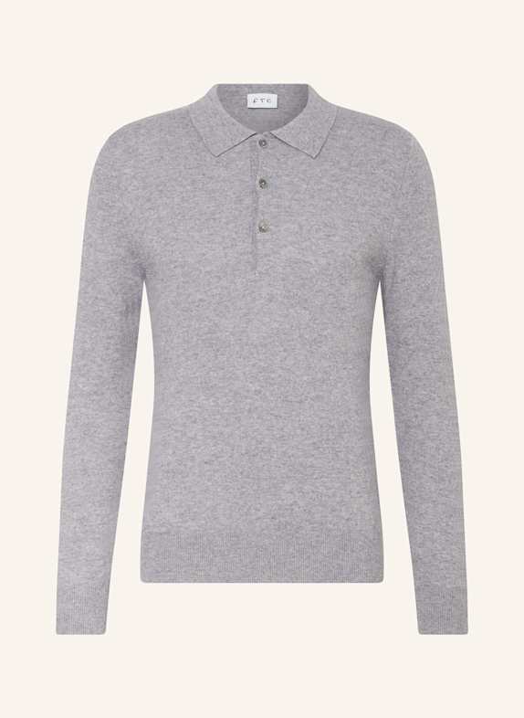 FTC CASHMERE Strick-Poloshirt GRAU