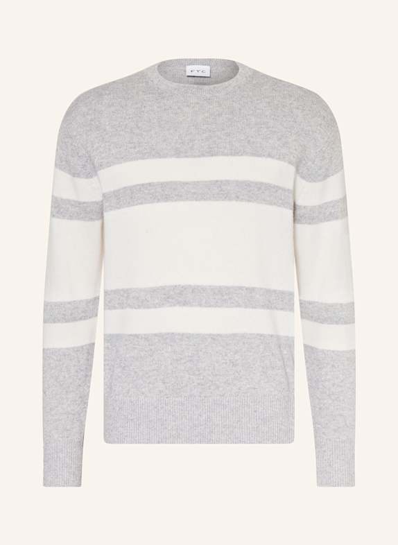 FTC CASHMERE Pullover mit Cashmere HELLGRAU/ ECRU