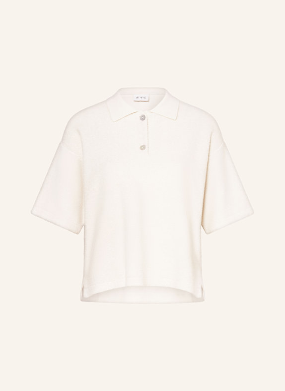FTC CASHMERE Frottee-Poloshirt WEISS