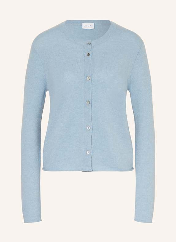 FTC CASHMERE Strickjacke aus Cashmere HELLBLAU