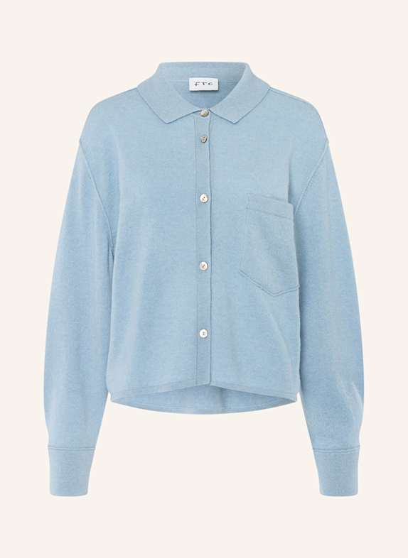 FTC CASHMERE Strickjacke aus Cashmere HELLBLAU