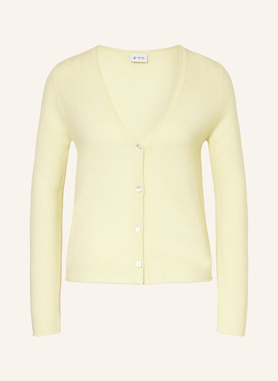 FTC CASHMERE Strickjacke aus Cashmere HELLGELB