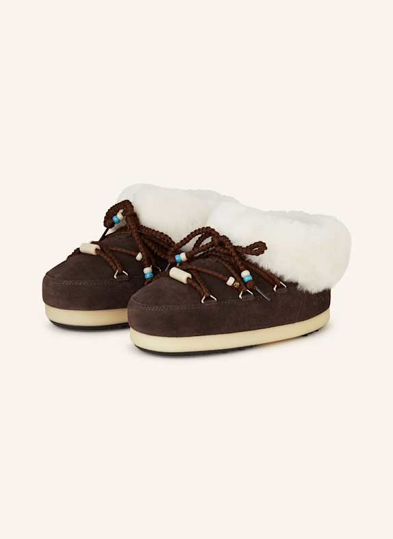 MOON BOOT Moon Boots EVX SUEDE BEADS CIEMNOBRĄZOWY/ BEŻOWY