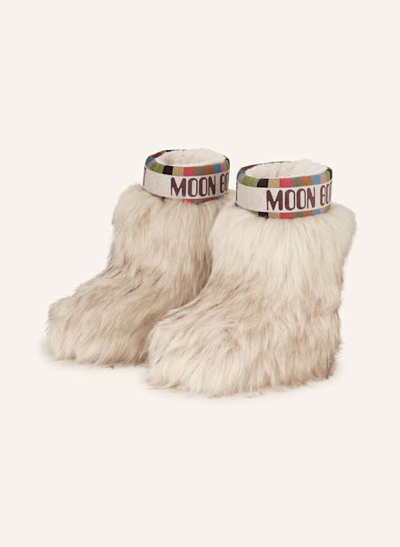 MOON BOOT Moon Boots ICON YETI ze sztucznym futrem KREMOWY/ SZARY