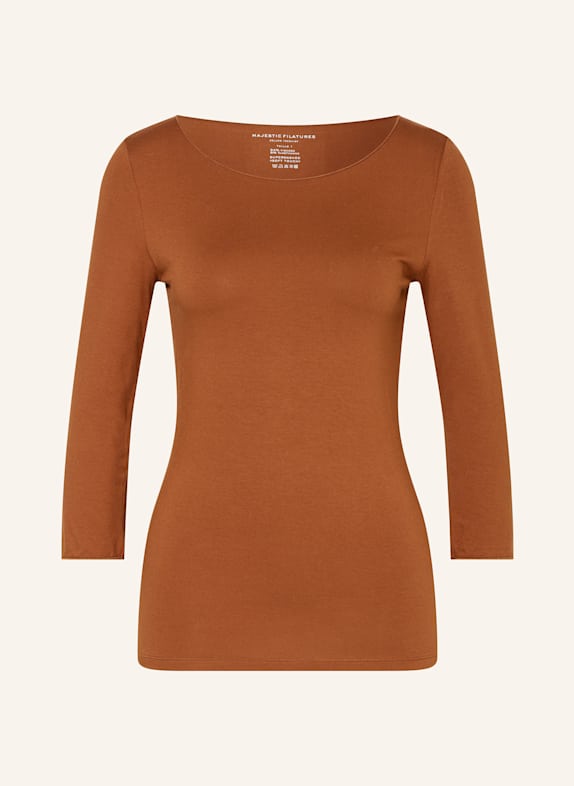 MAJESTIC FILATURES Shirt mit 3/4-Arm BRAUN