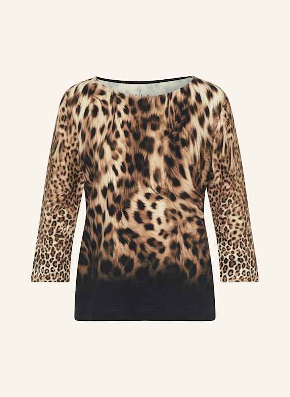 ZAÍDA Shirt mit 3/4-Arm CAMEL/ SCHWARZ