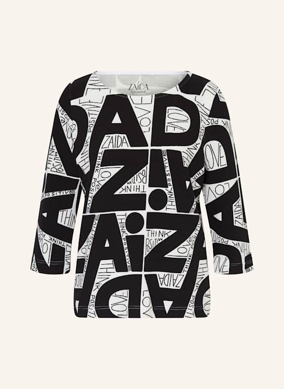 ZAÍDA Shirt mit 3/4-Arm SCHWARZ/ WEISS