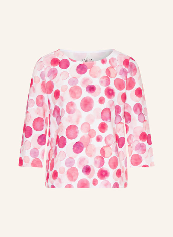 ZAÍDA Shirt mit 3/4-Arm WEISS/ PINK/ ROSA